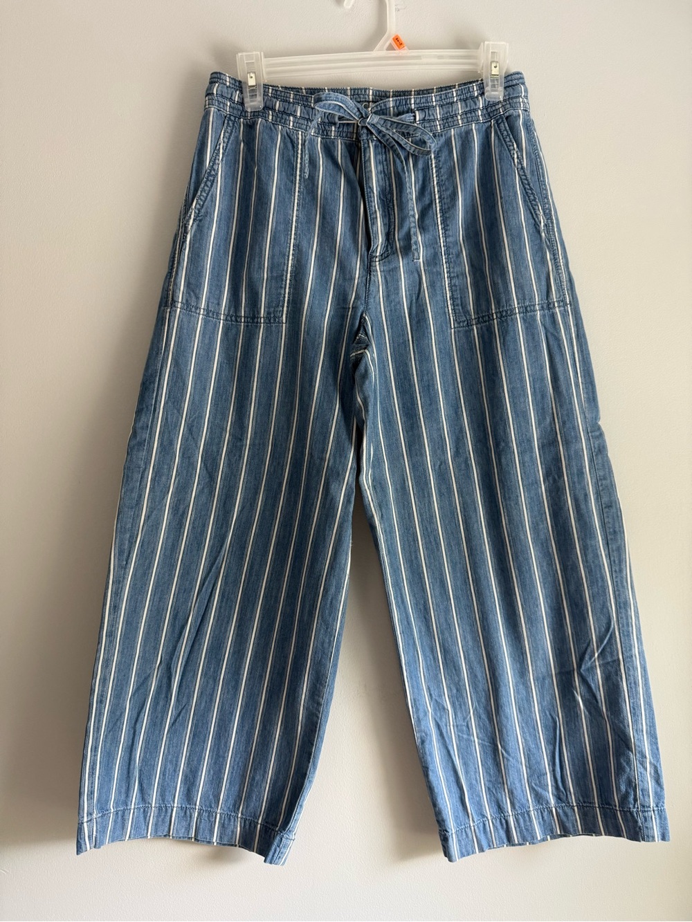 American Eagle Outfitters Blue & White Striped Wide-leg Pants